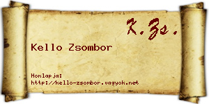 Kello Zsombor névjegykártya